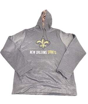 NFL Team Apparel New Orleans Saints Grey Pullover Hoodie Size S